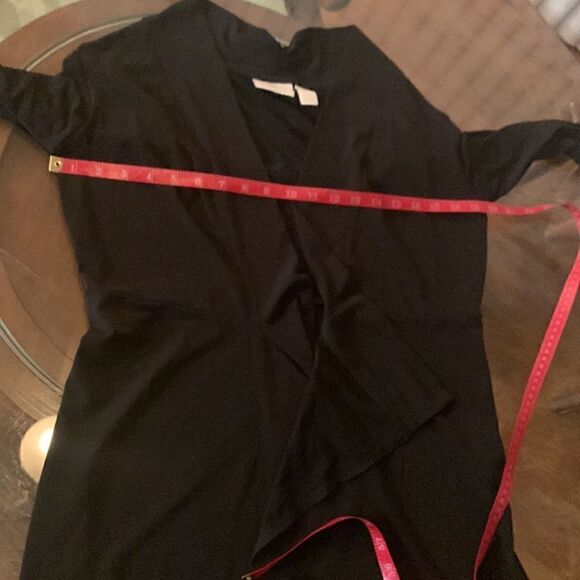 Chico’s Size 0 Black V Neck 3/4 Sleeves Peplum Waist Polyester Spandex Jacket - Picture 10 of 13